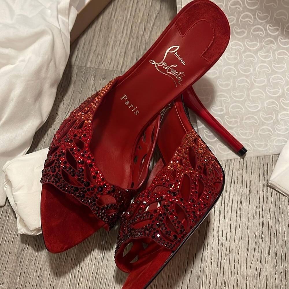 Christian Louboutin Red Embellished Heels